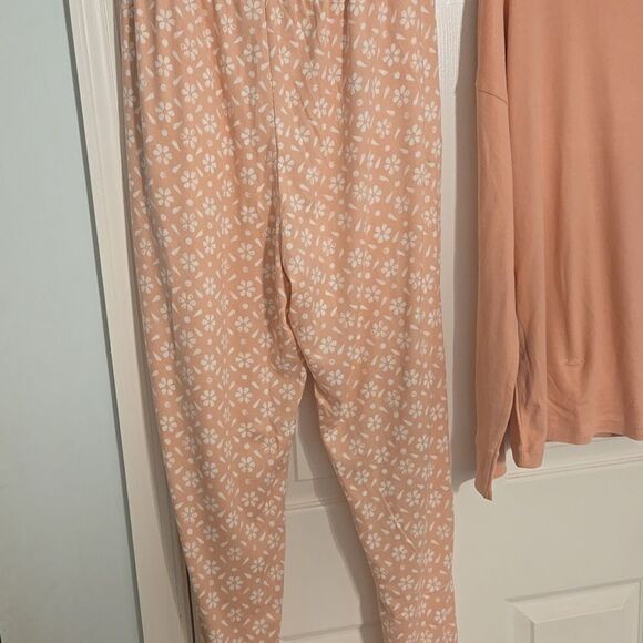 Wonderly Orange Pajama Set Soft Knit Sleepwear - Picture 9 of 10